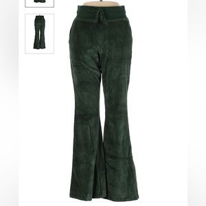 Aerie green velour flare pants